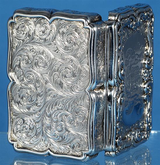 A large Victorian silver presentation table snuff box, Length 85 mm Width 62mm Weight 5oz/143grms